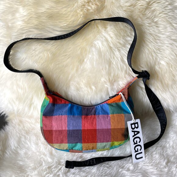 NWT Baggu Small Crescent Bag - Madras - Picture 2 of 6